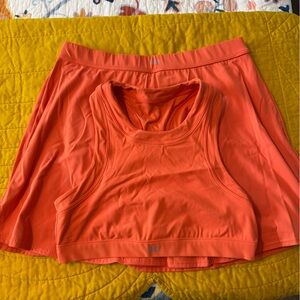 SET Active Orange Sports Bra and Skort Set